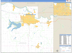 Douglas County, KS Zip Code Wall Map