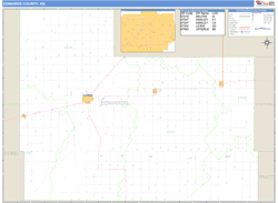 Edwards County, KS Zip Code Wall Map