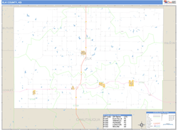 Elk County, KS Wall Map