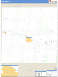 Ellis County, KS Wall Map