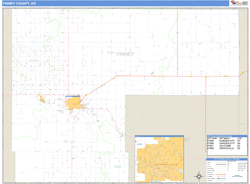 Finney County, KS Zip Code Wall Map