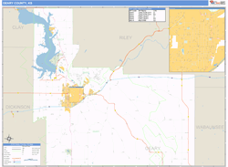 Geary County, KS Zip Code Wall Map