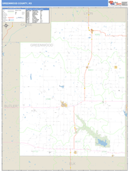 Greenwood County, KS Zip Code Wall Map
