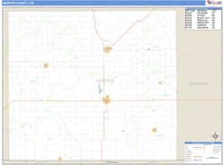 Harper County, KS Zip Code Wall Map