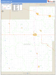 Jackson County, KS Zip Code Wall Map