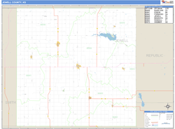 Jewell County, KS Zip Code Wall Map