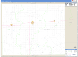 Kiowa County, KS Zip Code Wall Map