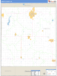 Labette County, KS Zip Code Wall Map