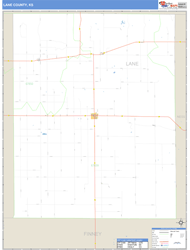 Lane County, KS Zip Code Wall Map