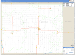 Lincoln County, KS Zip Code Wall Map