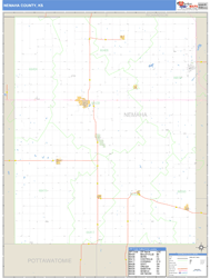 Nemaha County, KS Zip Code Wall Map