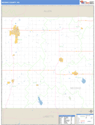 Neosho County, KS Zip Code Wall Map