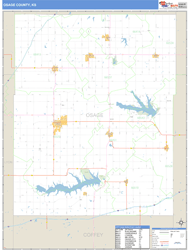 Osage County, KS Zip Code Wall Map