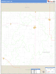 Osborne County, KS Zip Code Wall Map