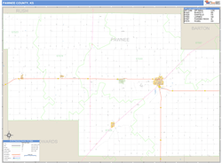 Pawnee County, KS Zip Code Wall Map