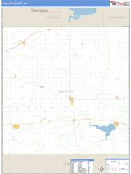 Phillips County, KS Zip Code Wall Map