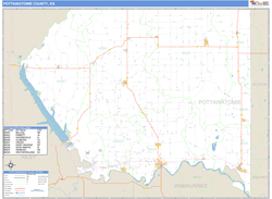 Pottawatomie County, KS Zip Code Wall Map