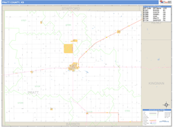 Pratt County, KS Wall Map