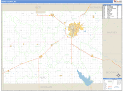 Reno County, KS Zip Code Wall Map