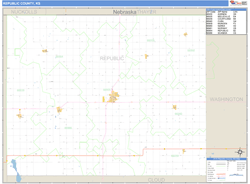 Republic County, KS Zip Code Wall Map