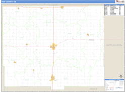 Rice County, KS Zip Code Wall Map