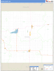 Rooks County, KS Zip Code Wall Map