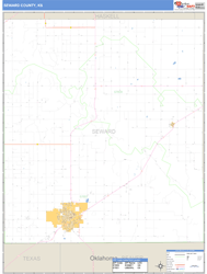 Seward County, KS Zip Code Wall Map