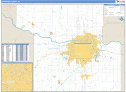 Shawnee County, KS Zip Code Wall Map