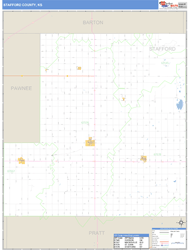 Stafford County, KS Zip Code Wall Map