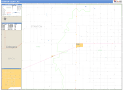 Stanton County, KS Zip Code Wall Map