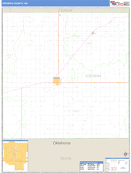 Stevens County, KS Zip Code Wall Map