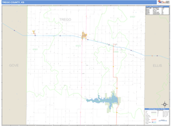 Trego County, KS Zip Code Wall Map