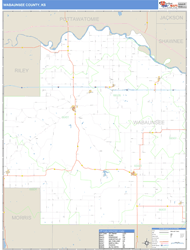 Wabaunsee County, KS Zip Code Wall Map