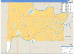 Wyandotte County, KS Zip Code Wall Map