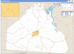 Allen County, KY Zip Code Wall Map