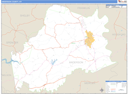 Anderson County, KY Zip Code Wall Map