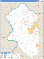 Boone County, KY Zip Code Wall Map