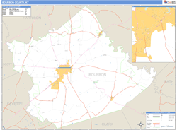 Bourbon County, KY Zip Code Wall Map