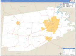 Boyle County, KY Zip Code Wall Map