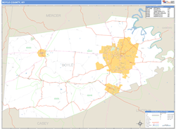 Boyle County, KY Wall Map