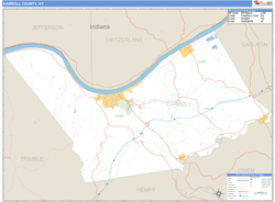 Carroll County, KY Zip Code Wall Map