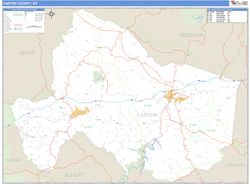 Carter County, KY Wall Map