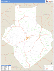 Casey County, KY Zip Code Wall Map