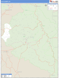 Clay County, KY Zip Code Wall Map