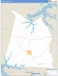 Clinton County, KY Zip Code Wall Map