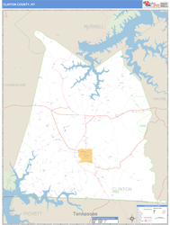 Clinton County, KY Wall Map