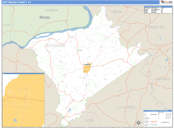 Crittenden County, KY Zip Code Wall Map