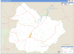 Elliott County, KY Zip Code Wall Map