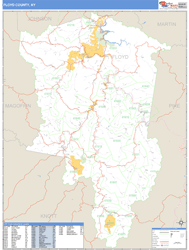 Floyd County, KY Zip Code Wall Map