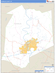 Franklin County, KY Zip Code Wall Map